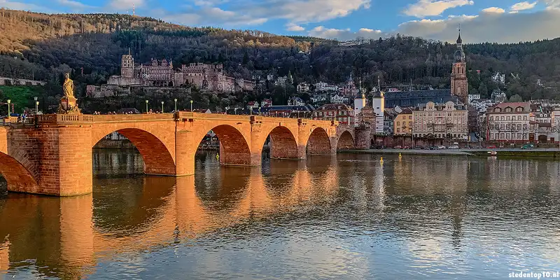 Universiteitsstad Heidelberg ligt aan de rivier de Neckar